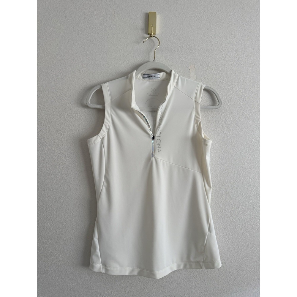 MARK & LONA sleeveless golf top White Skull Graphic Women's Sz M